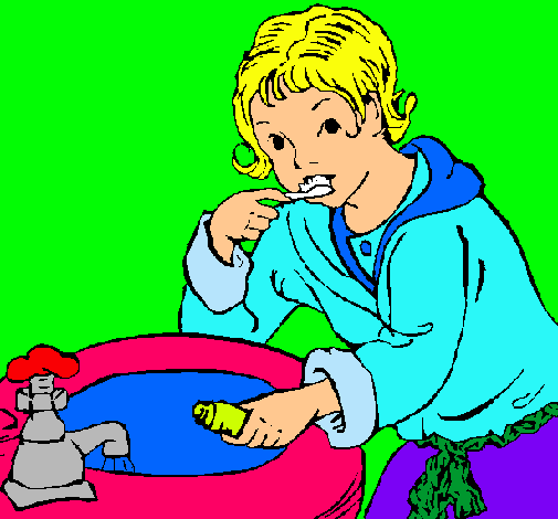 Dibujo de Niño lavándose los dientes pintado por Pichi en Dibujos ...