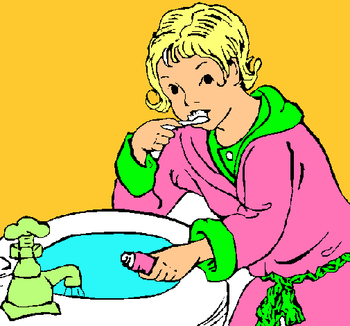 Dibujo de Niño lavándose los dientes pintado por Selenea en ...