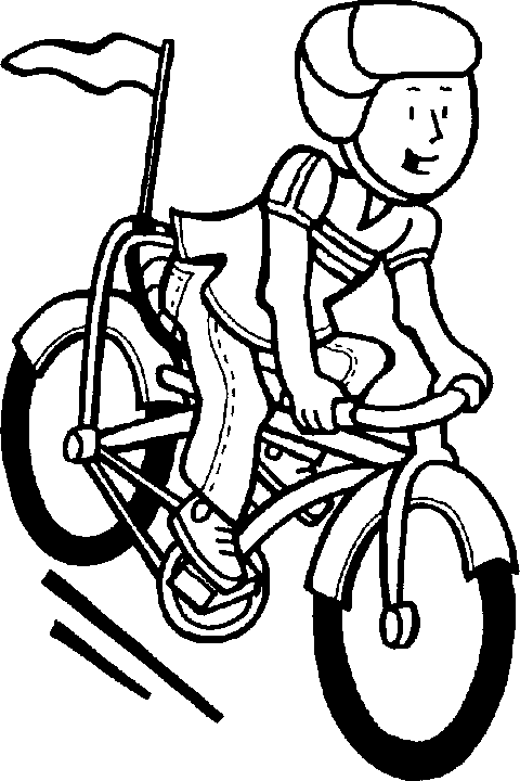 Dibujo de niño montando bicicleta o bici - Portal Escuela