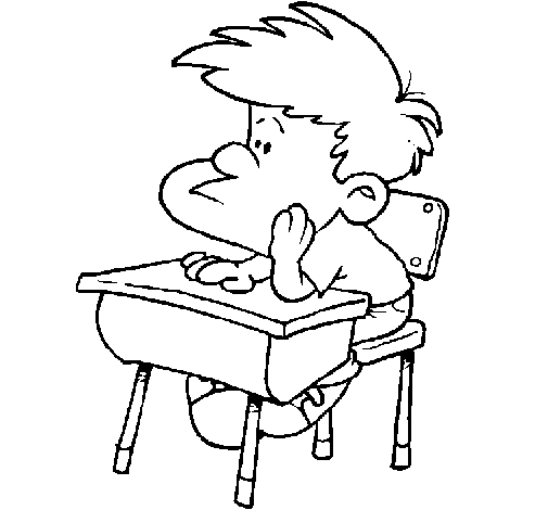 Dibujo de Niño en el pupitre para Colorear - Dibujos.net