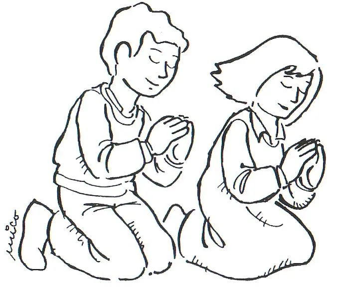 Niño arrodillado orando para dibujar - Imagui