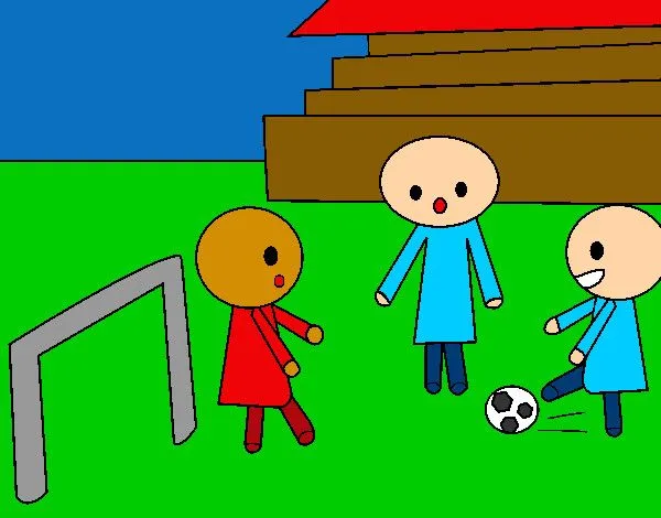 Dibujo de Niños jugando a futbol pintado por Crisaba en Dibujos ...
