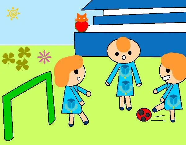 Dibujo de Niños jugando a futbol pintado por Queyla en Dibujos.net ...