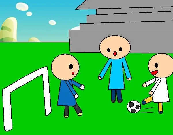 Dibujo de Niños jugando a futbol pintado por Raul123 en Dibujos ...