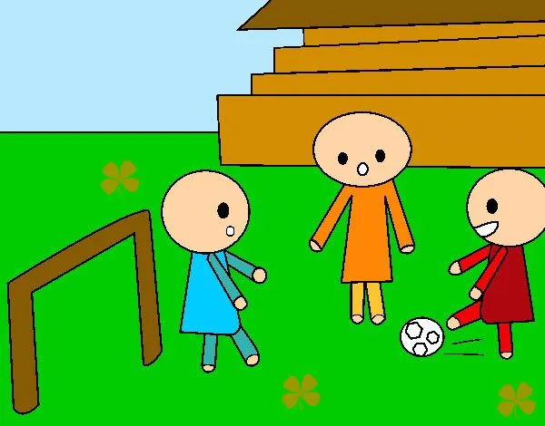 Dibujo de Niños jugando al fútbol pintado por Silvitica en Dibujos ...