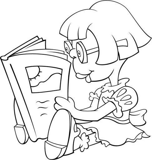 Un niño leyendo para colorear - Imagui