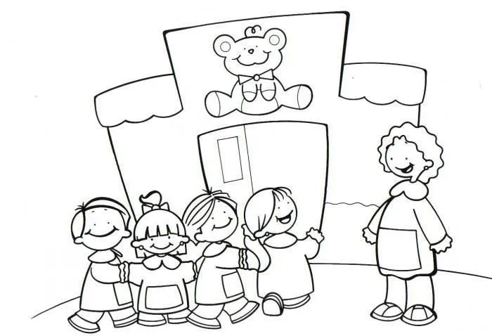 Dibujo de niños llegando a la escuela - Imagui