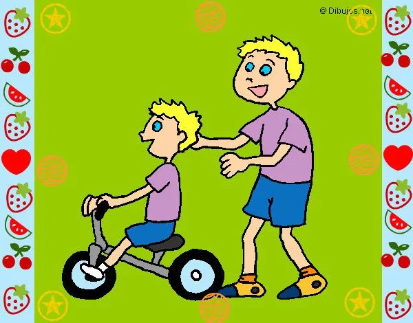 Dibujo de Niños Montando en Bicicleta. pintado por Lusy en Dibujos ...