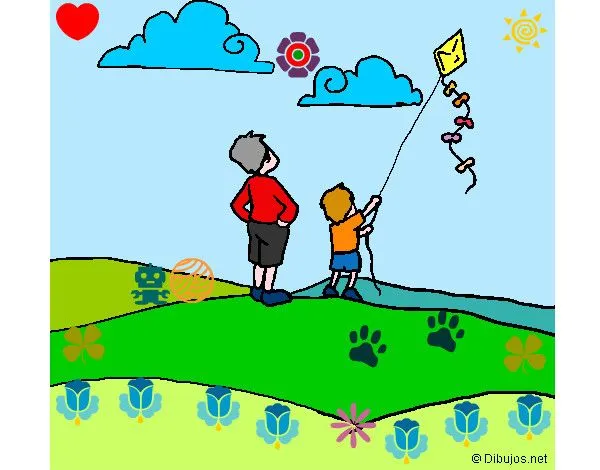 Dibujo de niño y su papalote pintado por Nenit en Dibujos.net el ...