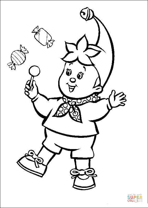 Dibujo de Noddy juega con caramelos para colorear | Dibujos para ...
