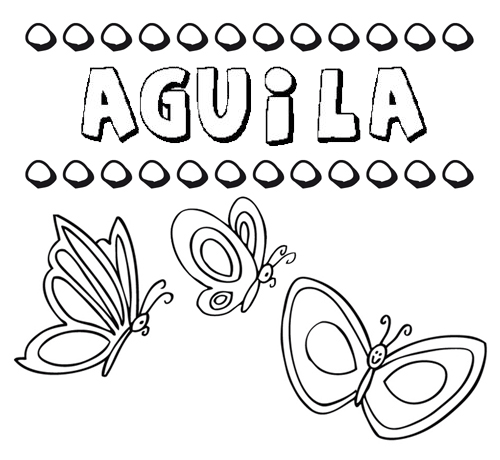 Dibujo con el nombre Águila para colorear, pintar e imprimir Dibujo con el nombre Águila para colorear, pintar e imprimir
