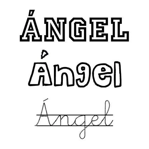 Dibujo del nombre Ángel para imprimir y pintar - Nombres del santo ...
