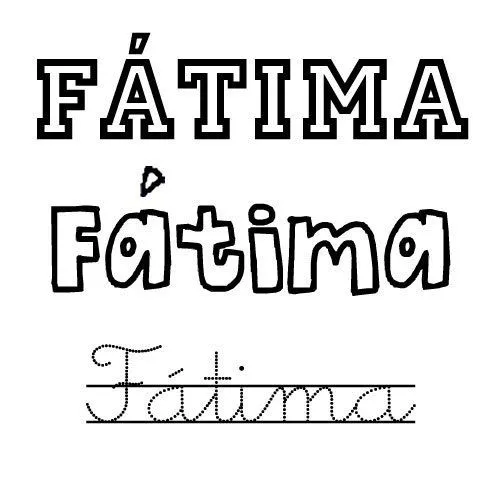 Dibujo con el nombre Fátima para colorear con los niños - Nombres ...