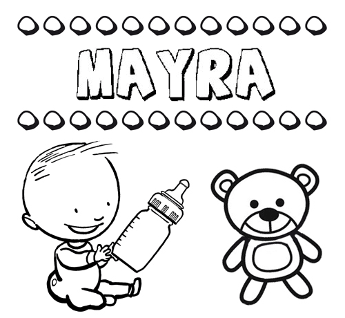 Dibujo del nombre Mayra para colorear, pintar e imprimir Dibujo del nombre Mayra para colorear, pintar e imprimir