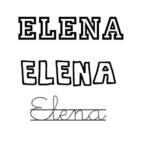 Dibujo del nombre para niñas Elena - Nombres del santo de Agosto ...