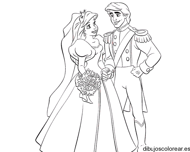 Dibujo de novios en boda | Dibujos para Colorear