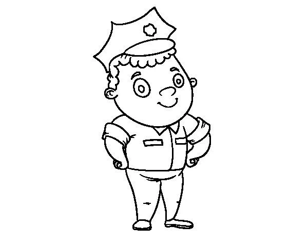 Dibujo de Oficial de policía para Colorear - Dibujos.net