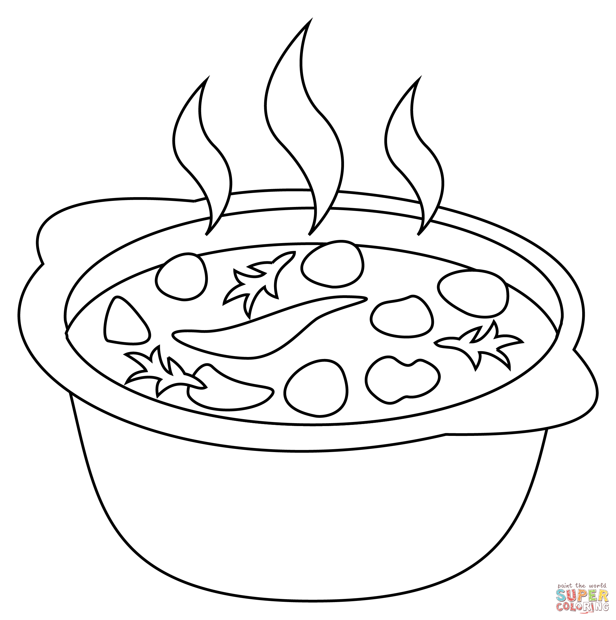 Dibujo de olla de comida para colorear | Dibujos para colorear imprimir  gratis