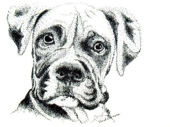 Dibujo Original de puntillismo boxeador por MYDOTSHOP en Etsy Dibujo Original de puntillismo boxeador por MYDOTSHOP en Etsy