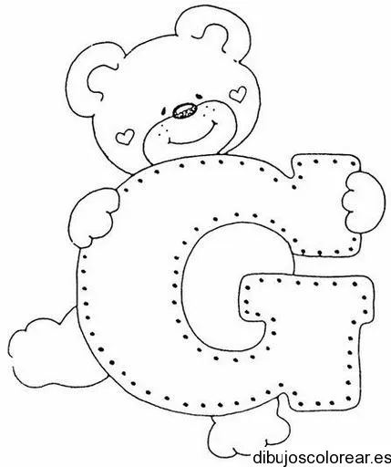 Dibujo de un oso con la letra G | Dibujos para Colorear