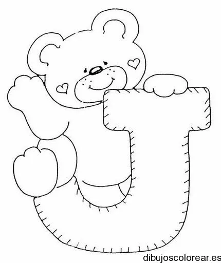 Dibujo de un oso con la letra J | Dibujos para Colorear