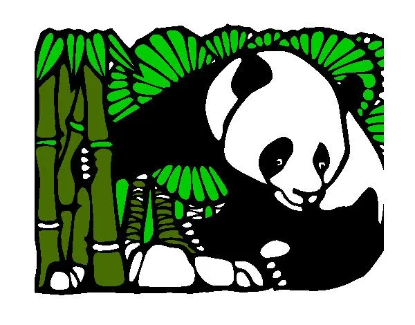 Dibujo de oso panda come bamboo!!! pintado por Valecita-6 en ...