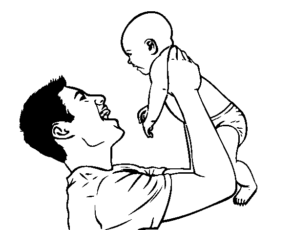 Dibujo de Padre y bebé para Colorear - Dibujos.net