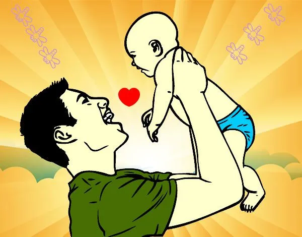 Dibujo de Padre y bebé pintado por Yolennis en Dibujos.net el día ...