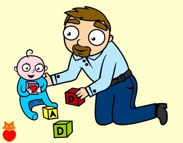 Dibujo de Padre jugando con bebé pintado por Queyla en Dibujos.net ...