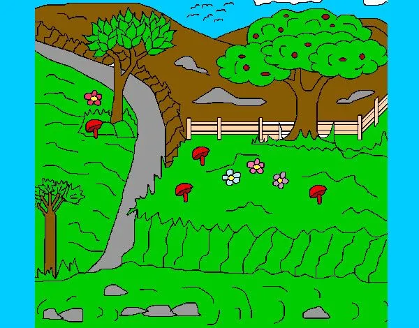 Dibujo de Paisaje rural pintado por Sango en Dibujos.net el día 24 ...