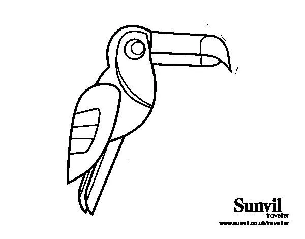 Dibujo de Pájaro Tucán para Colorear - Dibujos.net