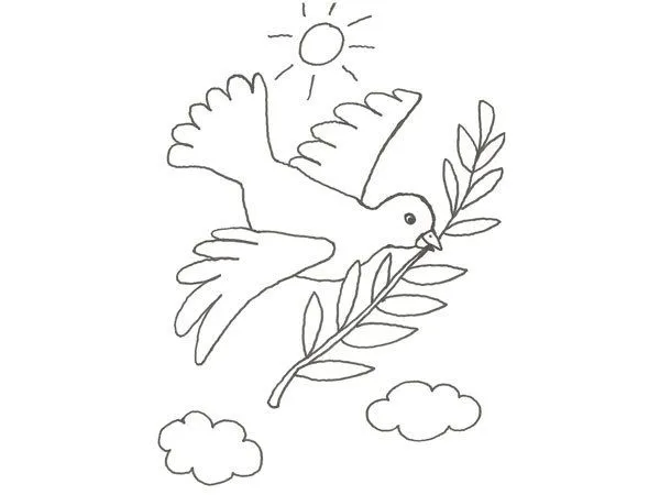 Dibujo de la Paloma de la Paz para colorear con los niños