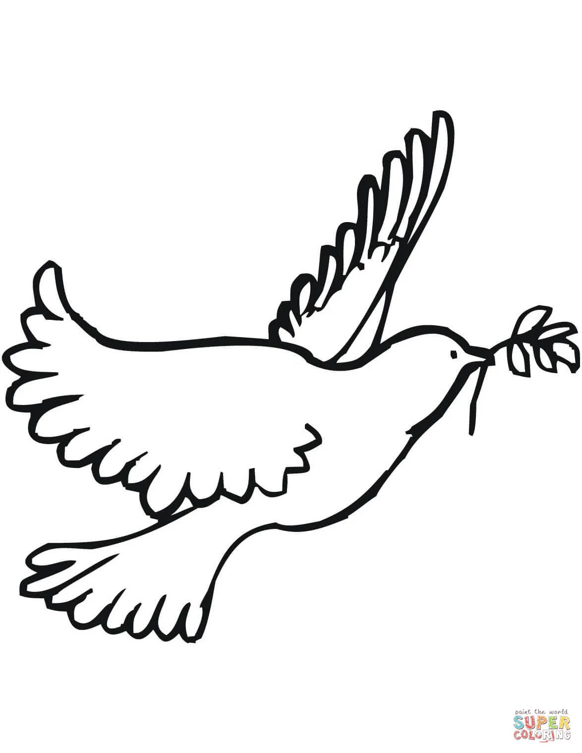 Dibujo de Paloma de la paz volando para colorear | Dibujos para ...