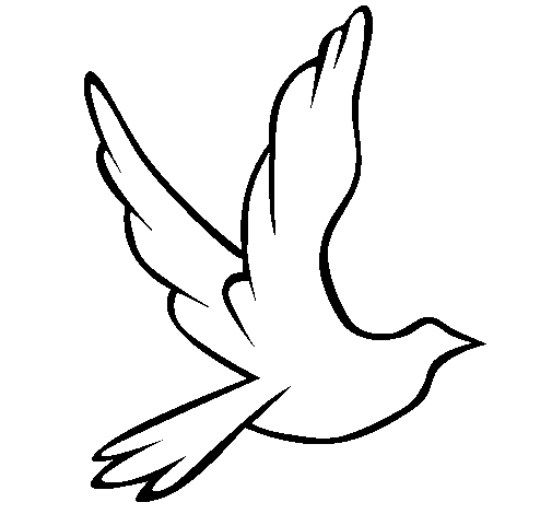Dibujo de Paloma de la paz al vuelo para Colorear - Dibujos.net
