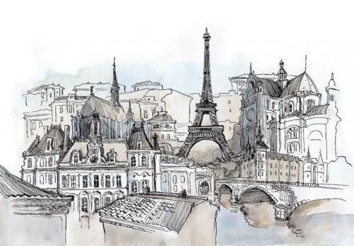 Dibujo de panorámica de Paris | Blog Turismo Paris