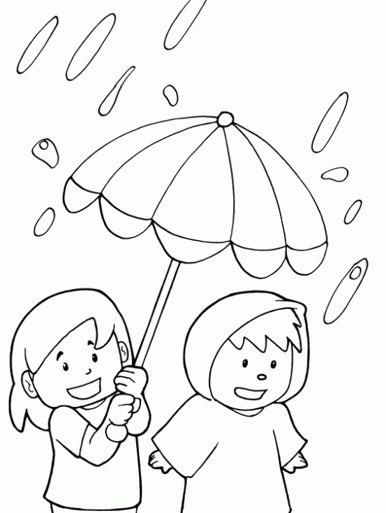 Dibujo de Paraguas en un día de lluvia para colorear. Dibujos ...