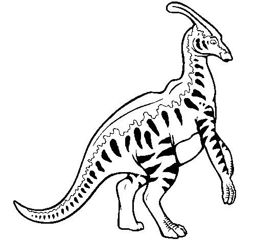 Dibujo de Parasaurolofus con rayas para Colorear - Dibujos.net