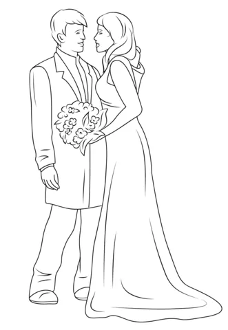 Dibujo de Pareja de Novios para colorear | Dibujos para colorear ... Dibujo de Pareja de Novios para colorear | Dibujos para colorear ...