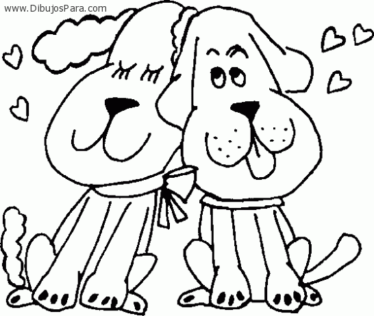 Dibujo de pareja de perros enamorados | Dibujos de Amor para ...