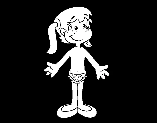 Dibujo del cuerpo de una niña para pintar - Imagui