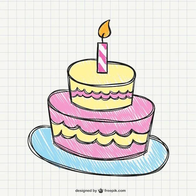 Dibujo de pastel de cumpleaños | Descargar Vectores gratis