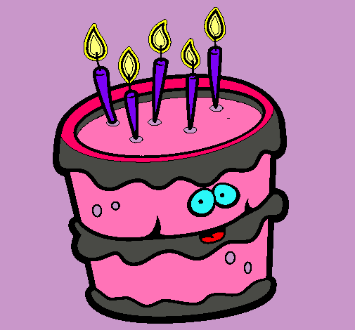 Dibujo de Pastel de cumpleaños 2 pintado por Color en Dibujos.net ...