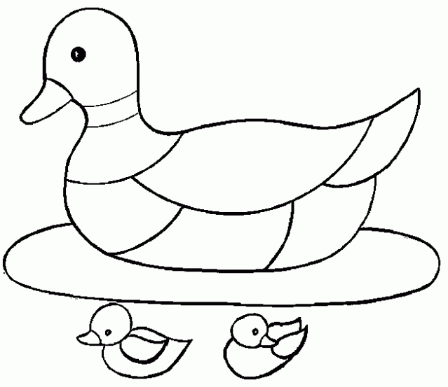 Dibujo de Pato y sus patitos para colorear. Dibujos infantiles de ...