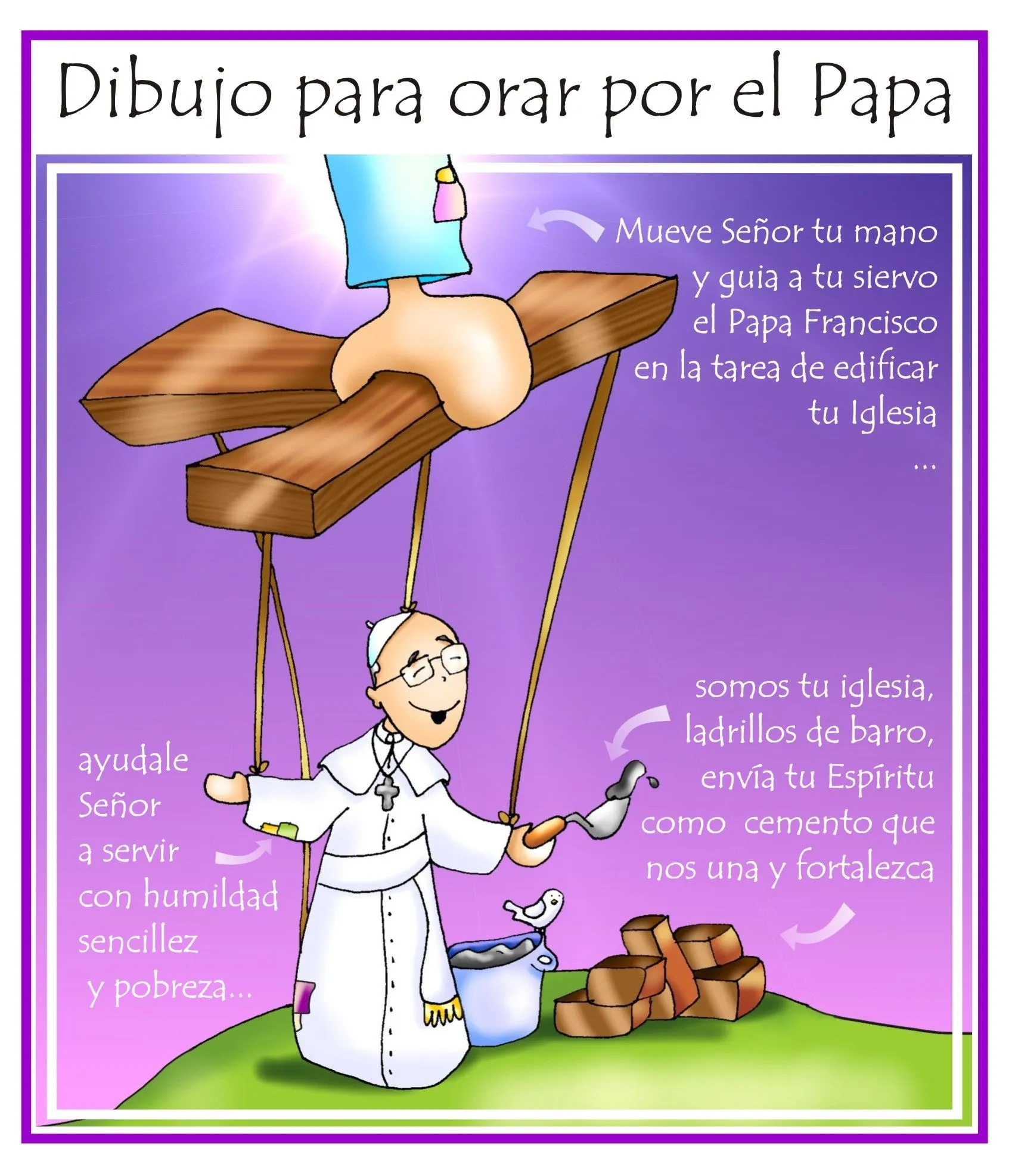Un dibujo de Patxi para orar por el Papa… para Colorear – Odres Nuevos
