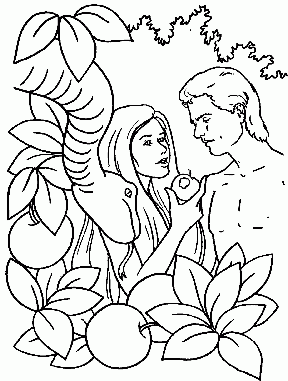 Dibujo del Pecado de Adán y Eva para colorear | Dibujos para ... Dibujo del Pecado de Adán y Eva para colorear | Dibujos para ...