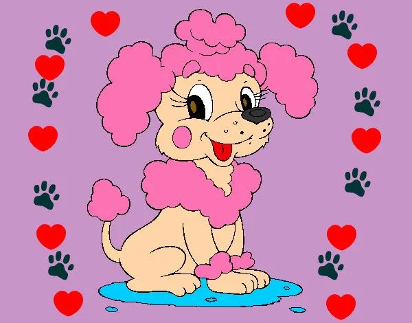 Dibujo de perrita poodle pintado por Nachatop en Dibujos.net el ...