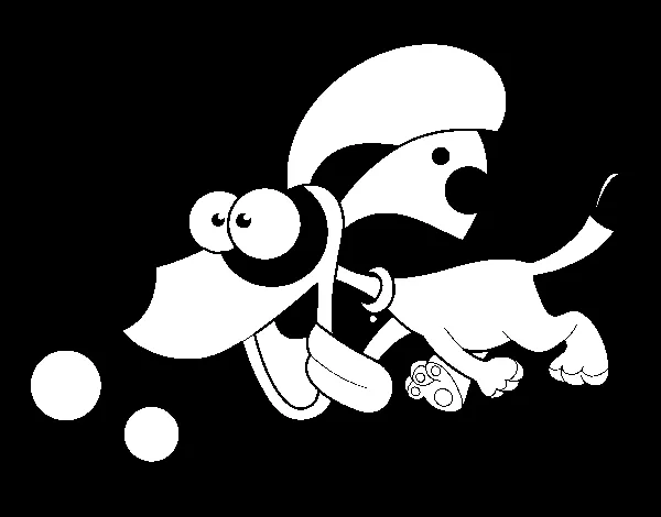 Dibujo de Perrito corriendo para Colorear - Dibujos.net