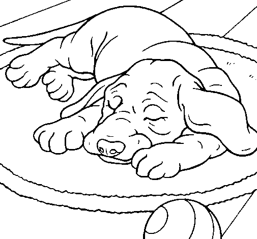 Dibujo de Perro durmiendo para Colorear - Dibujos.net