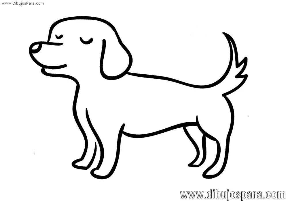 Dibujo de Perro fácil para colorear | Dibujos de Perros para ...