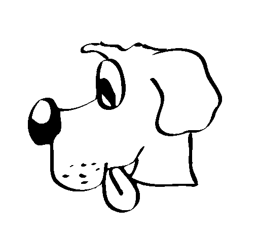 Dibujo de Perro con la lengua fuera para Colorear - Dibujos.net